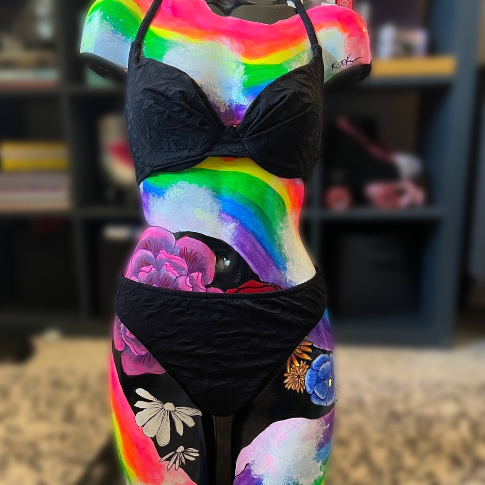 Jantzen VINTAGE high leg black bathing suit